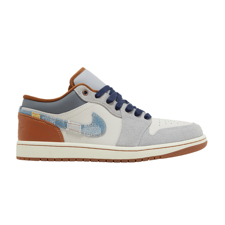 Air Jordan 1 Low SE Phantom Repaired Denim Swoosh