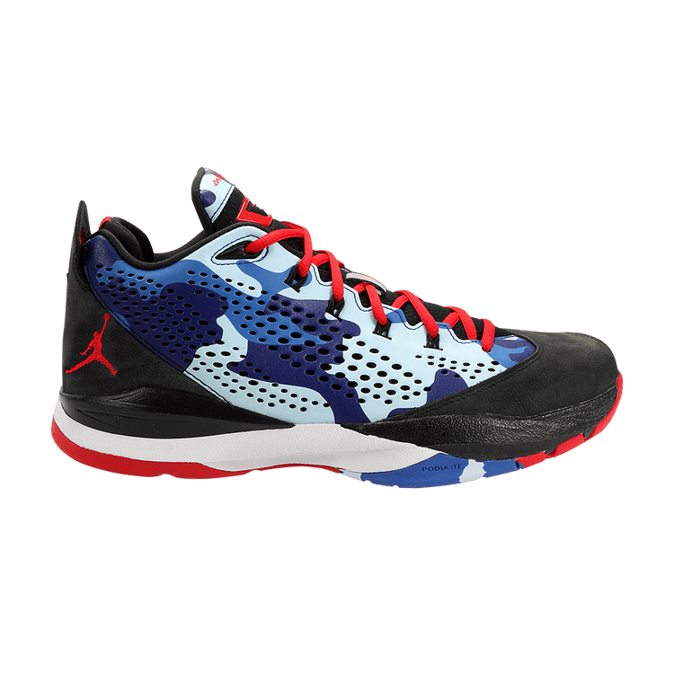 Air Jordan CP3.VII Black Sport Red Chambray Blue Game Royal