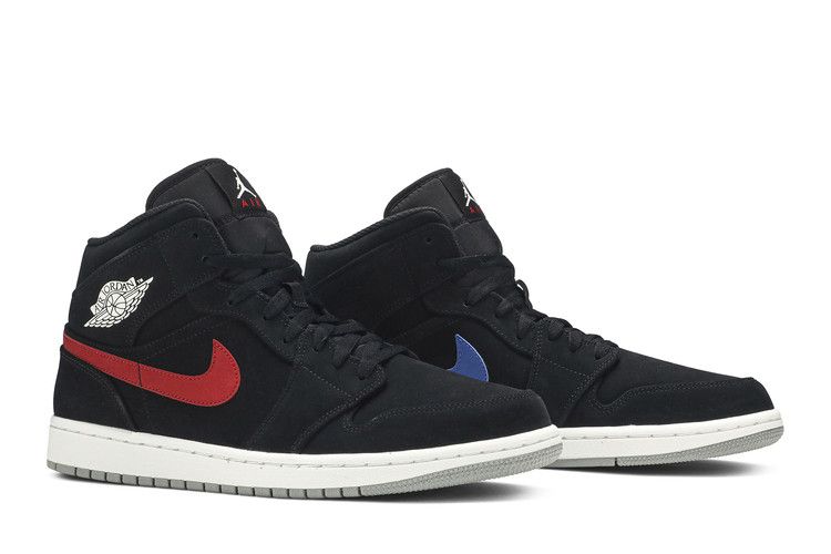 Air Jordan 1 Mid Multi-Color Swoosh Black