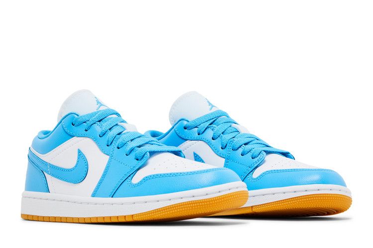 Air Jordan 1 Low White Gum Light Brown Dark Powder Blue (Women's)