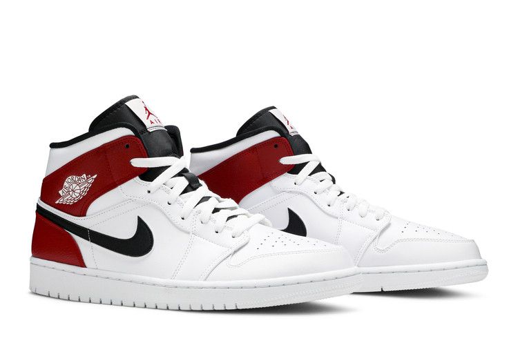 Air Jordan 1 Mid White Black Gym Red