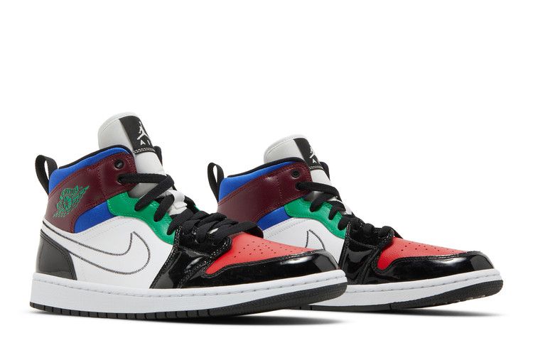 Air Jordan 1 Mid SE Black White Multi-Color (Women's)