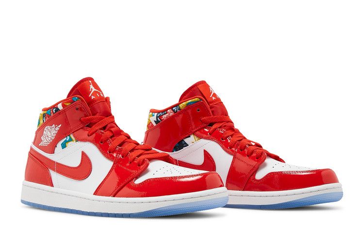 Air Jordan 1 Mid Barcelona Sweater Red Patent