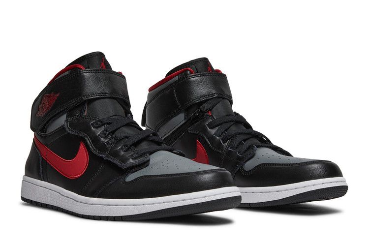 Air Jordan 1 High FlyEase Black Gym Red Smoke Grey