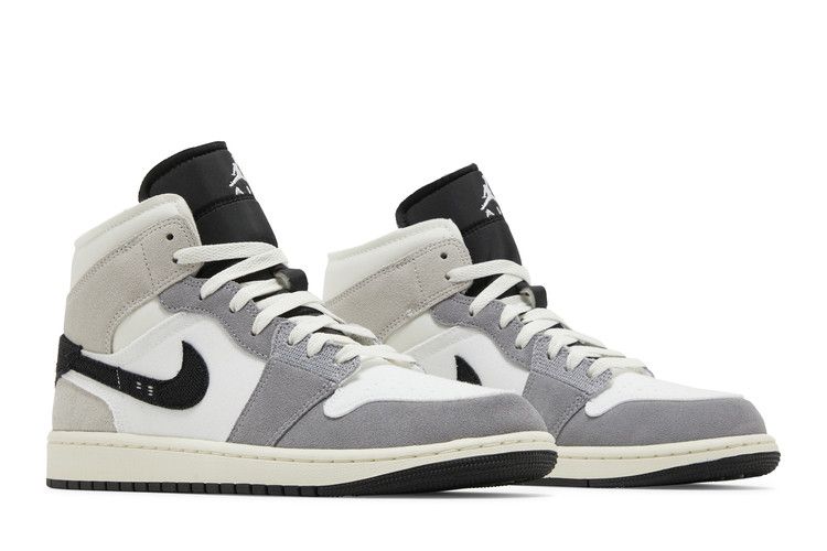 Air Jordan 1 Mid SE Craft White Cement Grey Black