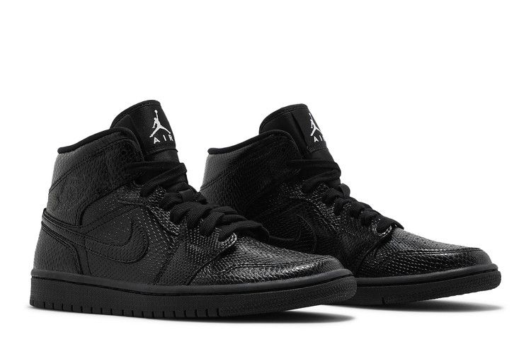 Air Jordan 1 Mid Black Snakeskin (Women's)