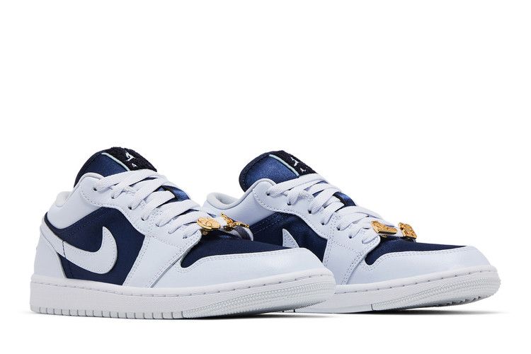 Air Jordan 1 Low SE Football Grey White Gym Red Midnight Navy (Women's)