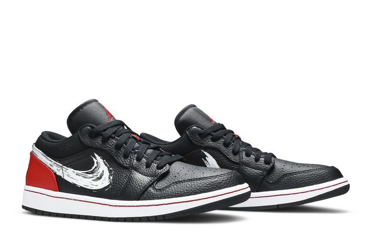 Air Jordan 1 Low Brushstroke Swoosh Black