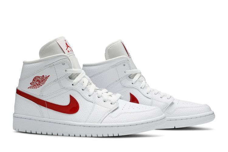 Air Jordan 1 Mid White University Red (Women's)
