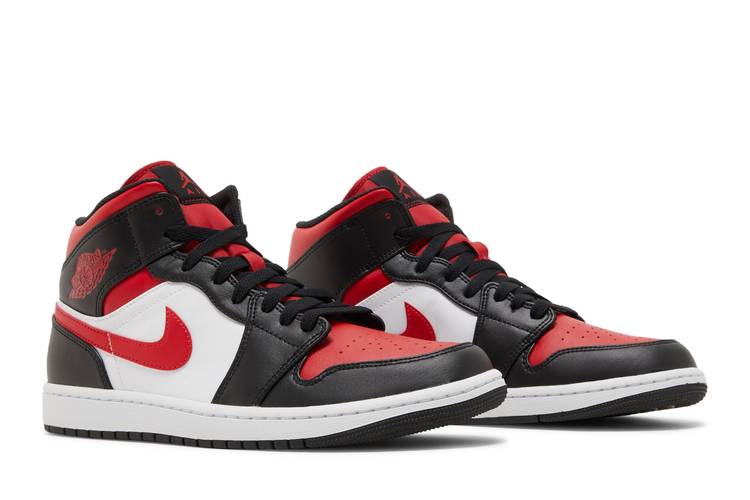 Air Jordan 1 Mid White Black Red (2022)