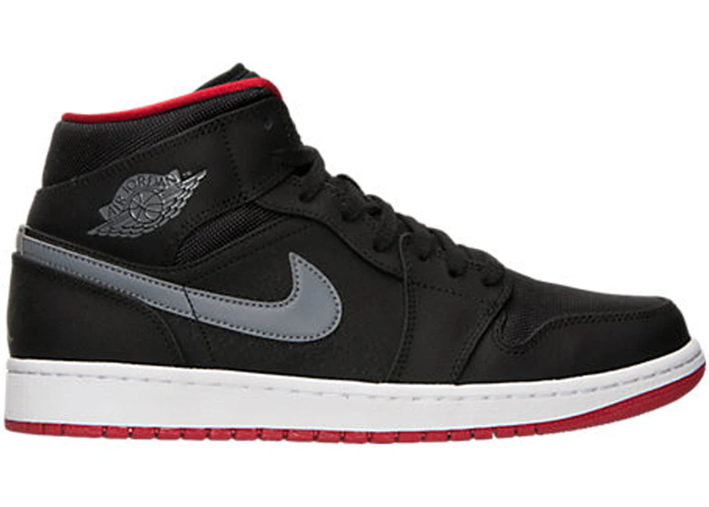 Air Jordan 1 Mid Black Cool Grey Gym Red