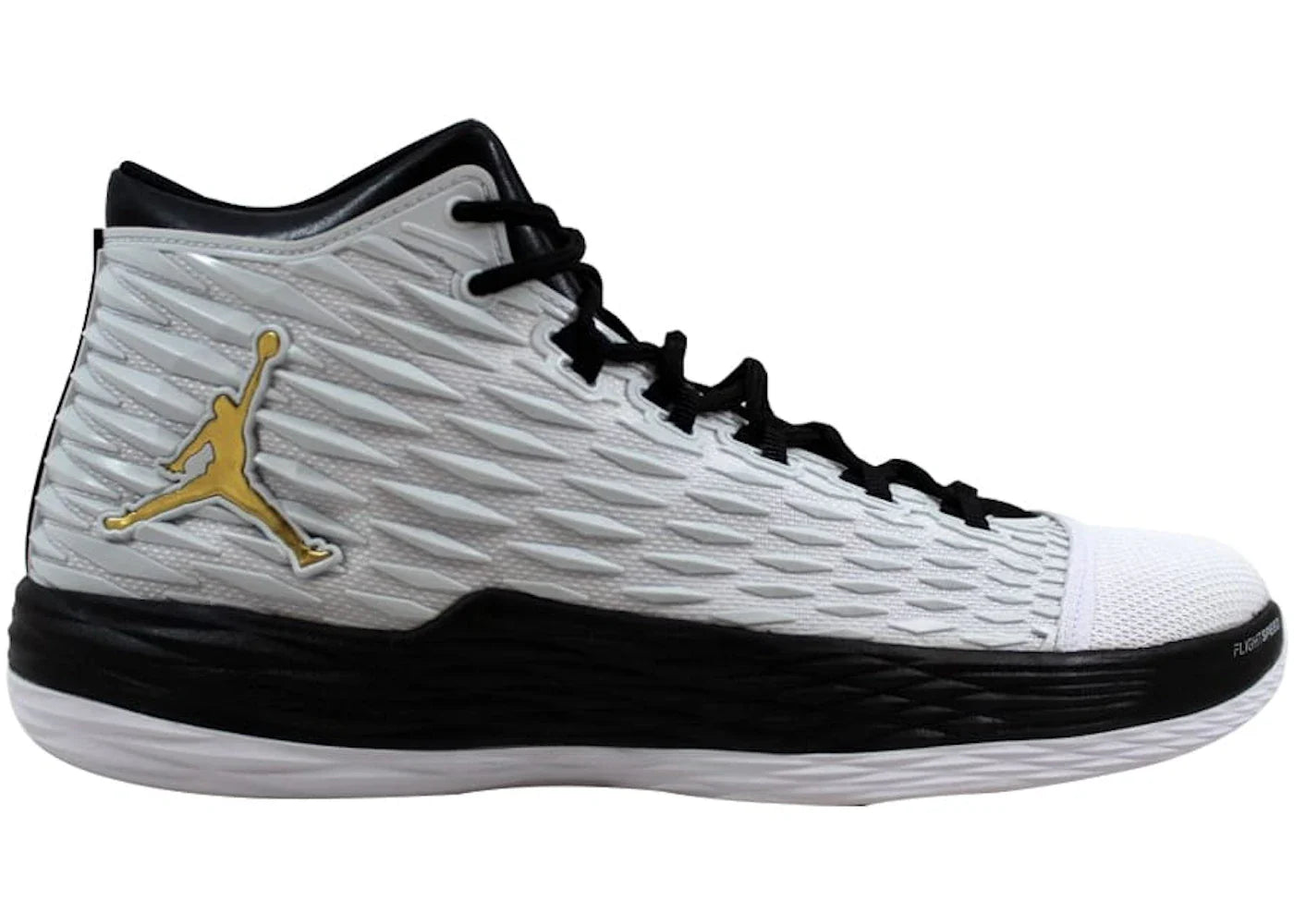 Air Jordan Melo M13 White Metallic Gold Black