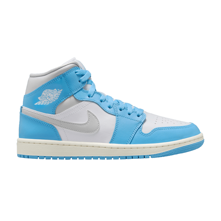 Air Jordan 1 Mid Dark Powder Blue White Sail Neutral Grey (Women's)
