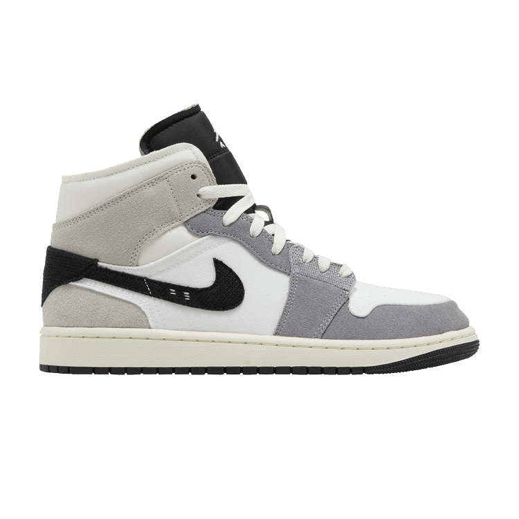 Air Jordan 1 Mid SE Craft White Cement Grey Black