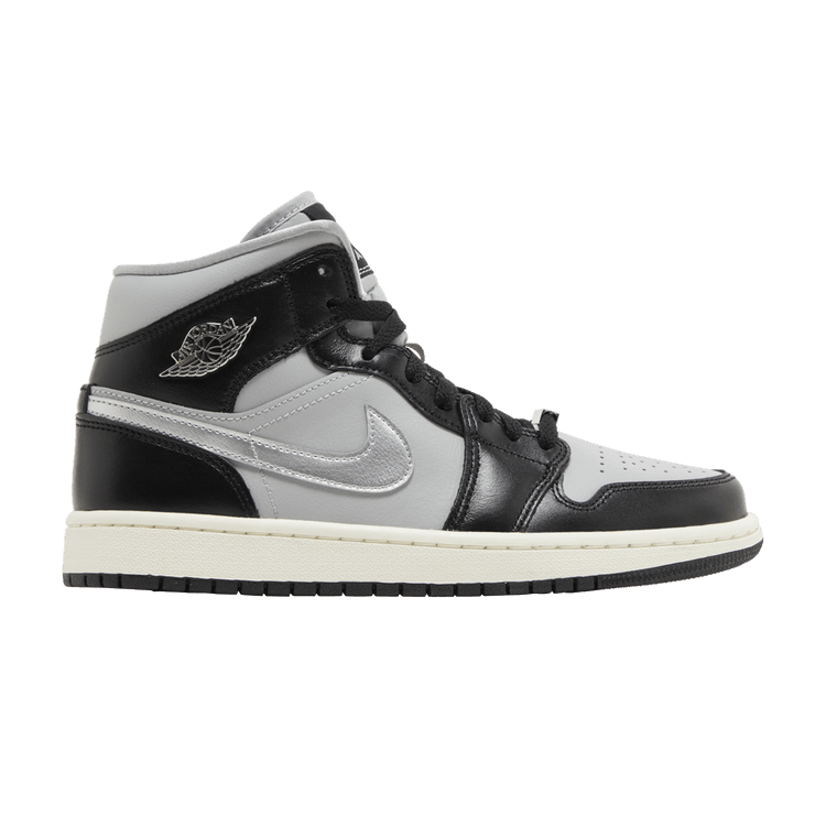 Air Jordan 1 Mid SE Black Metallic Silver (Women's)