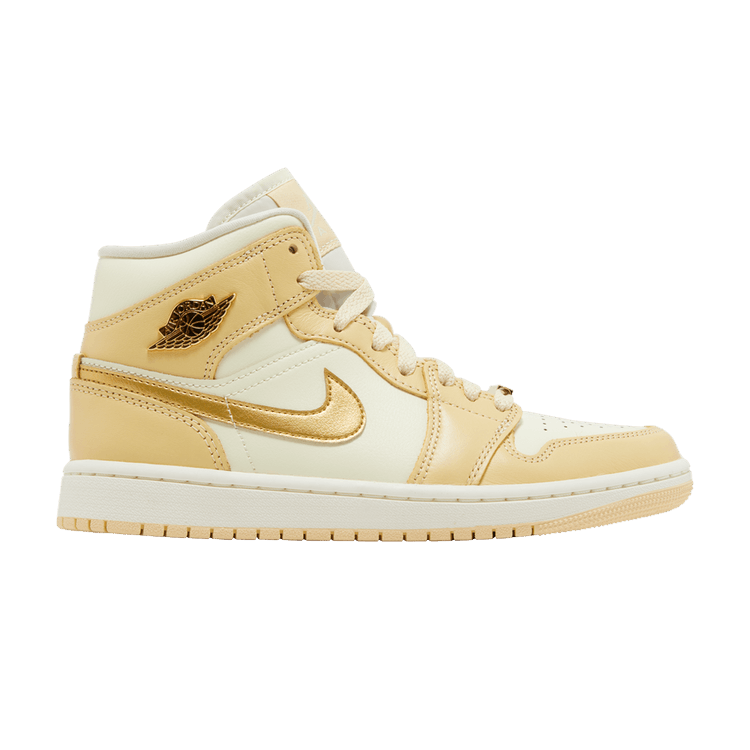 Air Jordan 1 Mid SE Pale Vanilla Metallic Gold (Women's)