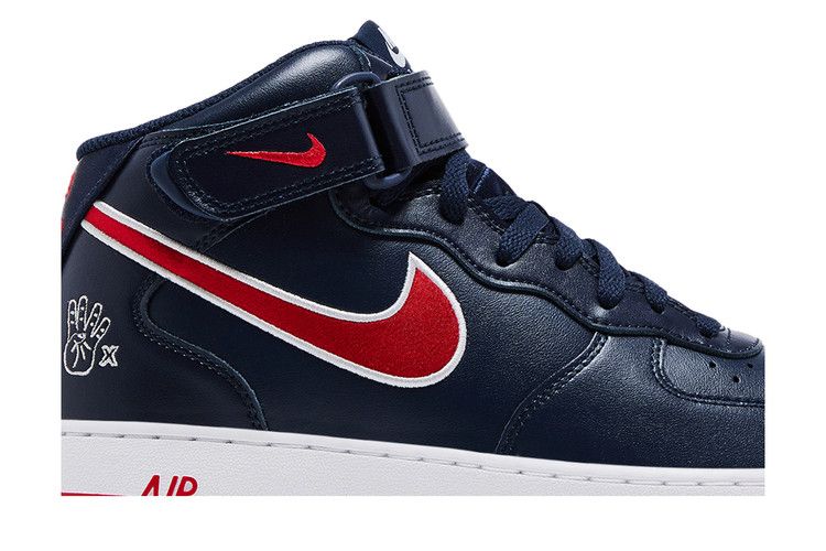 Nike Air Force 1 '07 Mid Obsidian University Red White Wolf Grey (Women's) Sneakers