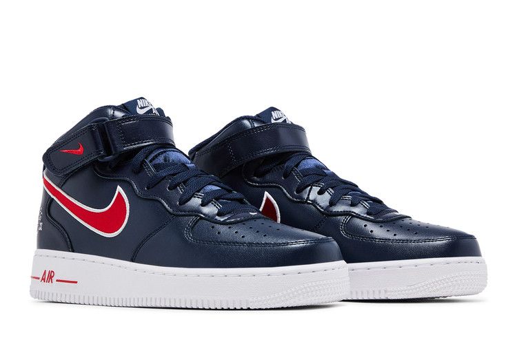 Nike Air Force 1 '07 Mid Obsidian University Red White Wolf Grey (Women's) Sneakers