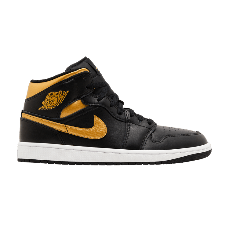Air Jordan 1 Mid Black Metallic Gold