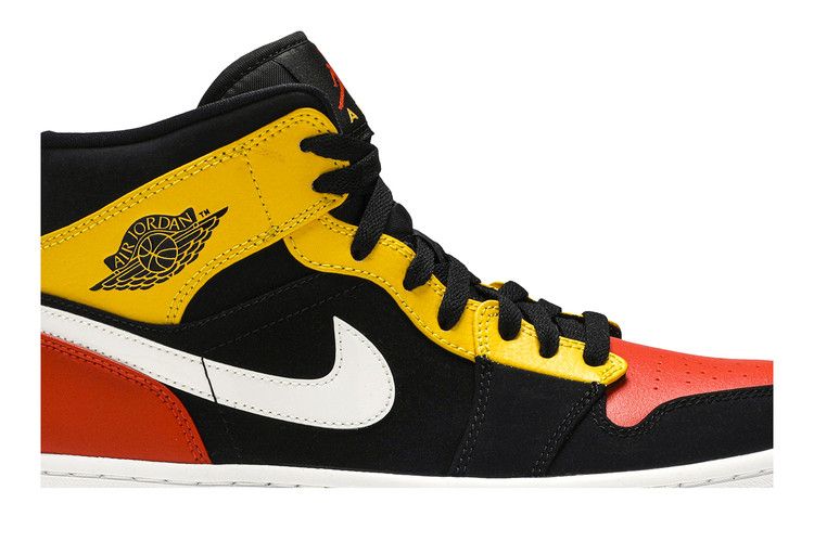 Air Jordan 1 Mid Black Amarillo Orange