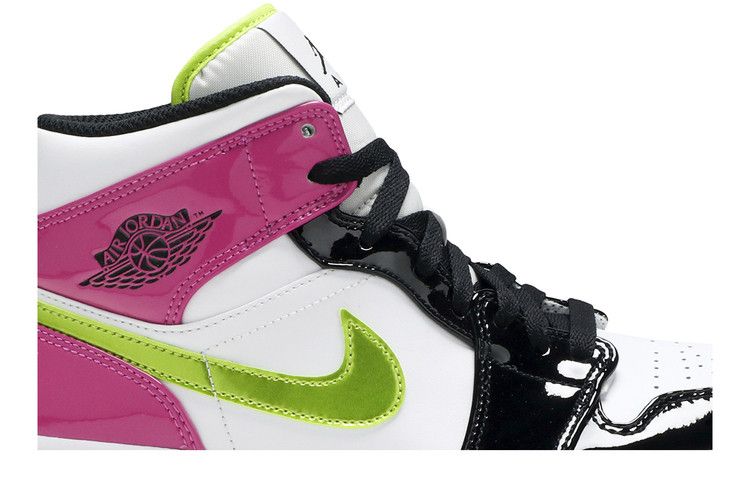 Air Jordan 1 Mid White Black Cyber Pink