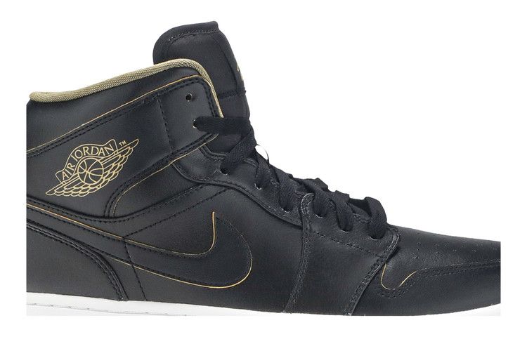 Air Jordan 1 Retro Mid Black Metallic Gold