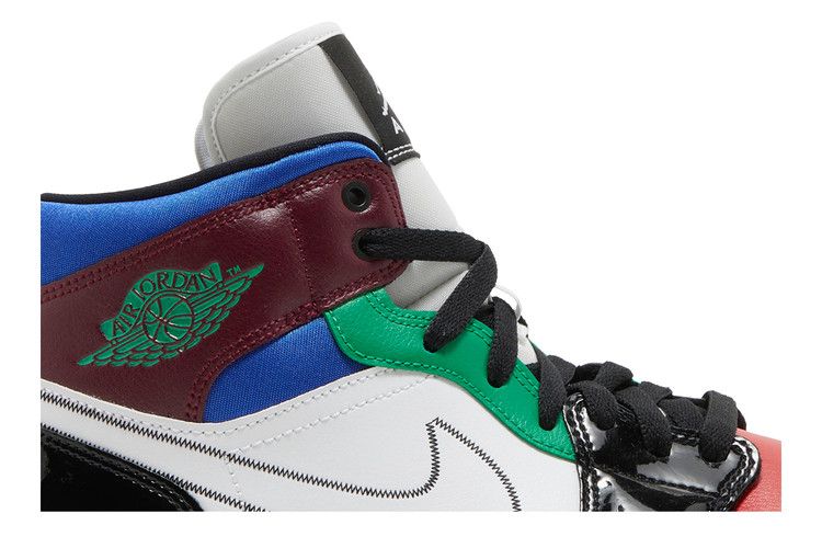 Air Jordan 1 Mid SE Black White Multi-Color (Women's)