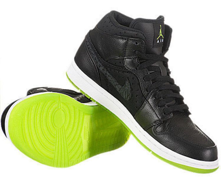 Air Jordan 1 Phat Black Action Green