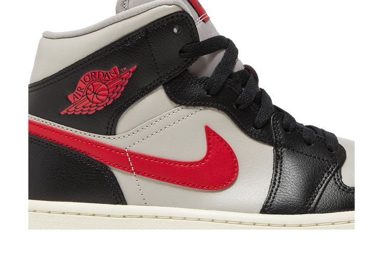 Air Jordan 1 Mid Black College Grey Gym Red (Women's)