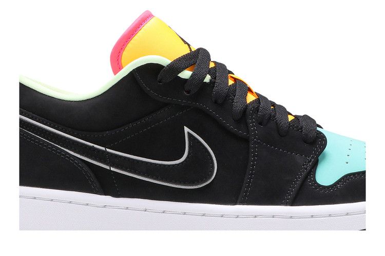 Air Jordan 1 Low Black Aurora Green Laser Orange