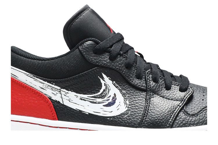Air Jordan 1 Low Brushstroke Swoosh Black