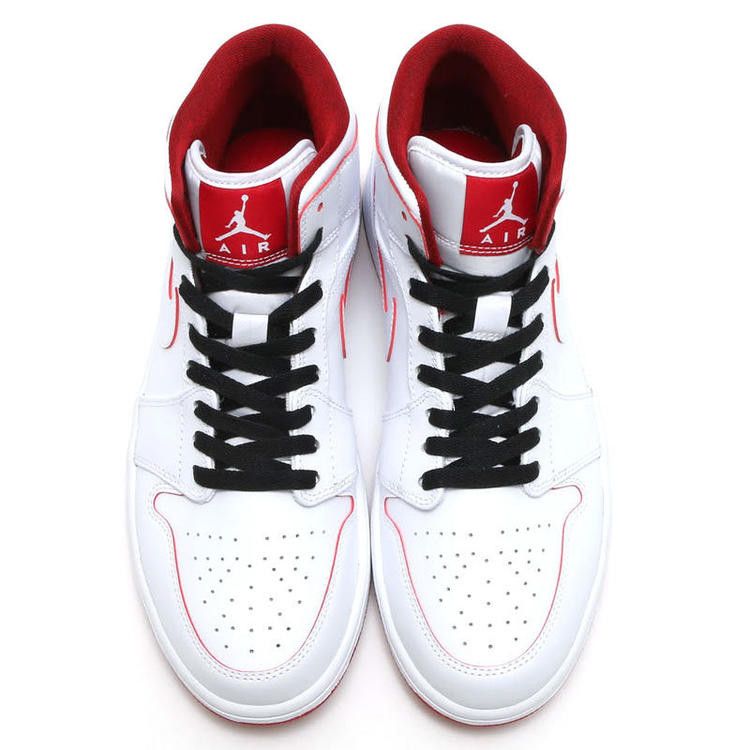 Air Jordan 1 Retro Mid White Gym Red Black