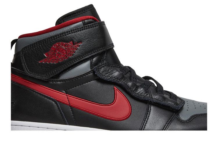 Air Jordan 1 High FlyEase Black Gym Red Smoke Grey