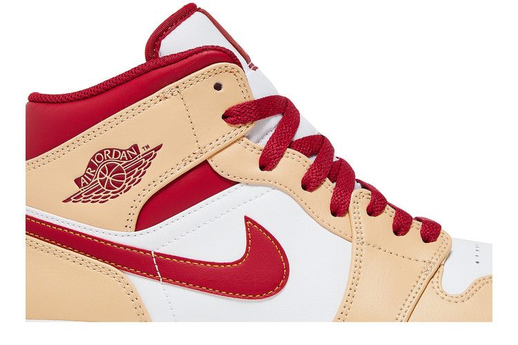 Air Jordan 1 Mid Light Curry Cardinal