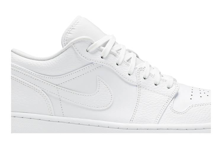 Air Jordan 1 Low Triple White Tumbled Leather