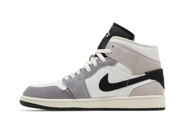 Air Jordan 1 Mid SE Craft White Cement Grey Black