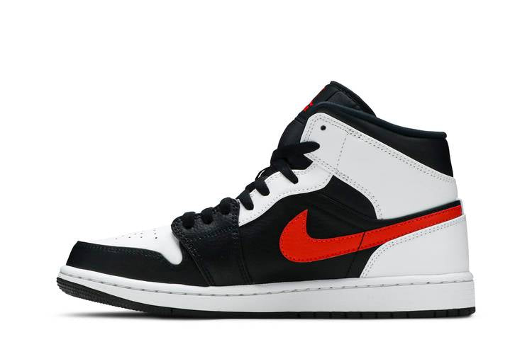 Air Jordan 1 Mid Black Chile Red White