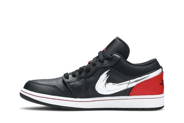 Air Jordan 1 Low Brushstroke Swoosh Black