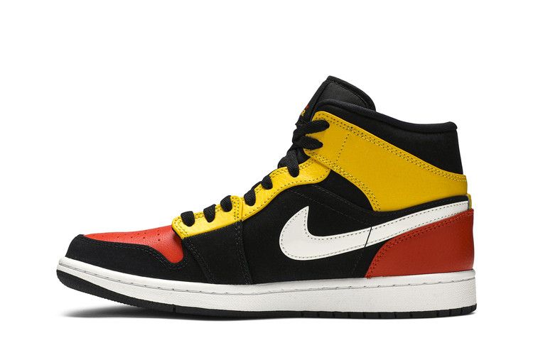 Air Jordan 1 Mid Black Amarillo Orange