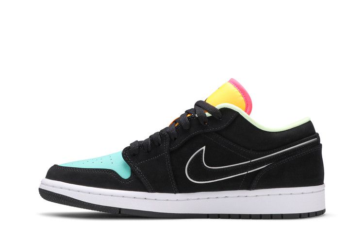Air Jordan 1 Low Black Aurora Green Laser Orange