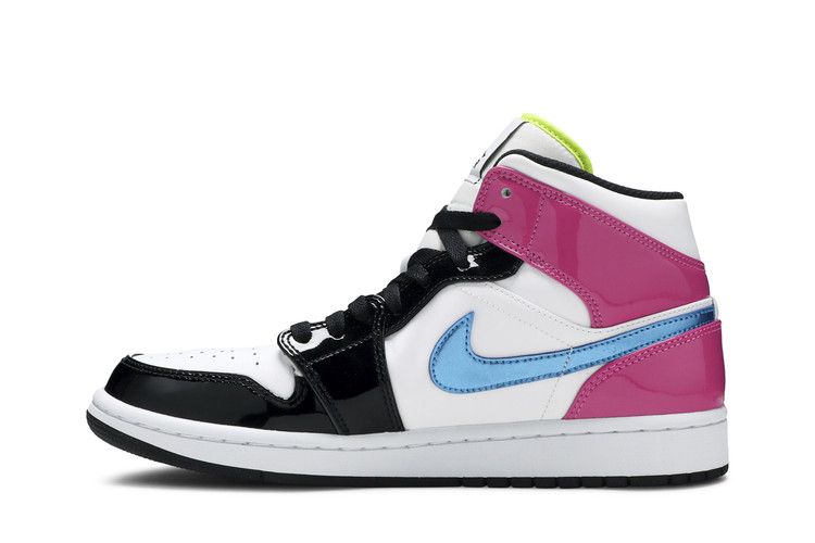 Air Jordan 1 Mid White Black Cyber Pink