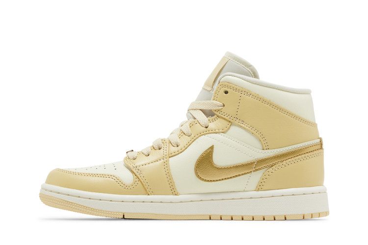 Air Jordan 1 Mid SE Pale Vanilla Metallic Gold (Women's)