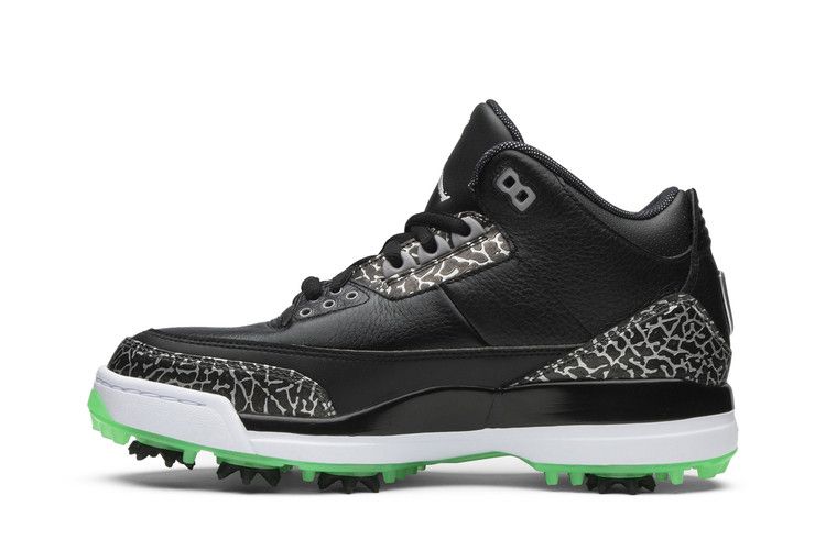 Air Jordan 3 Retro Golf Black Green Glow