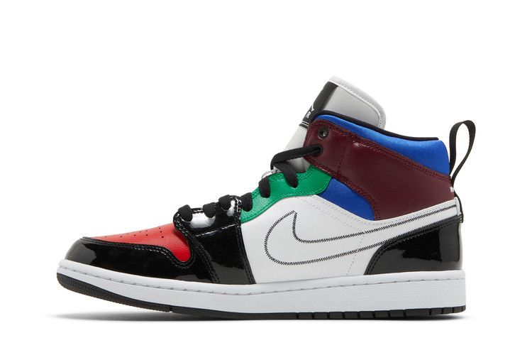 Air Jordan 1 Mid SE Black White Multi-Color (Women's)
