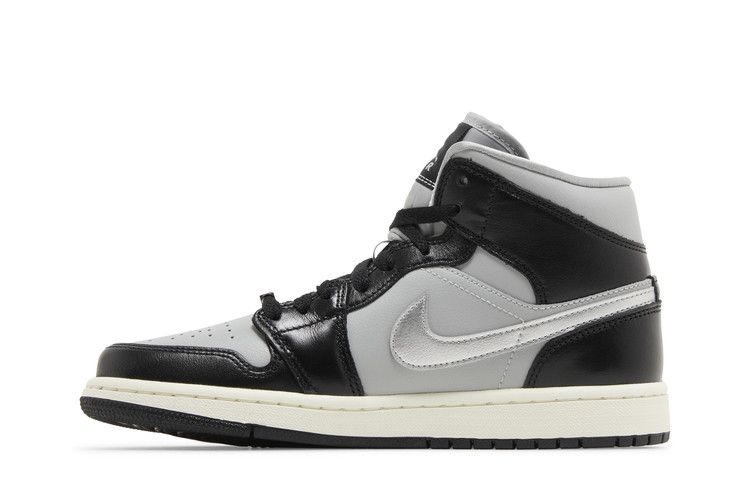 Air Jordan 1 Mid SE Black Metallic Silver (Women's)