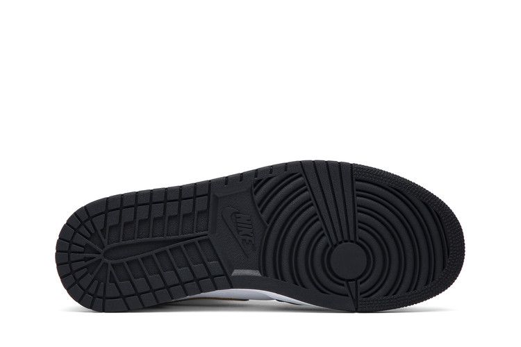 Air Jordan 1 Mid Patent Black White Gold