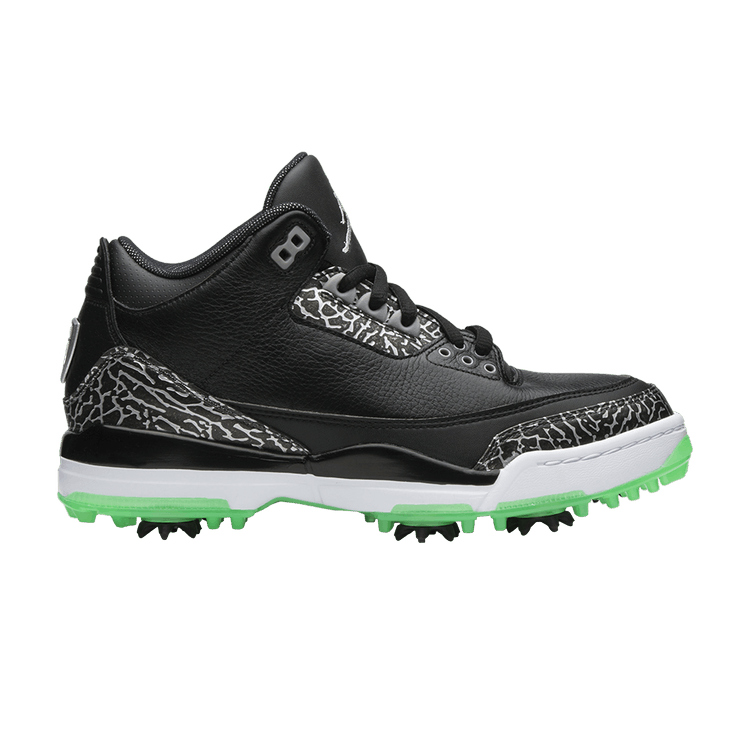 Air Jordan 3 Retro Golf Black Green Glow