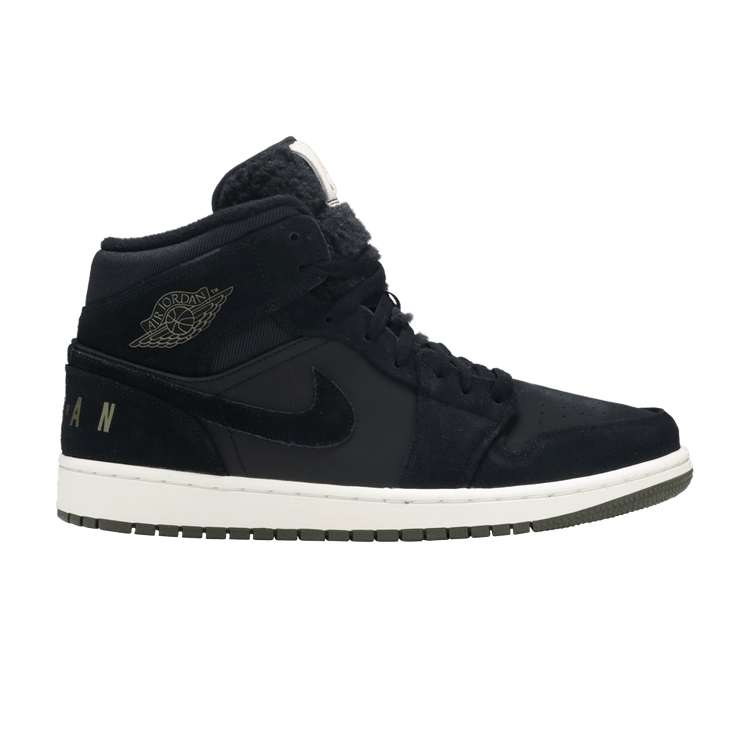 Air Jordan 1 Mid Black Olive Canvas