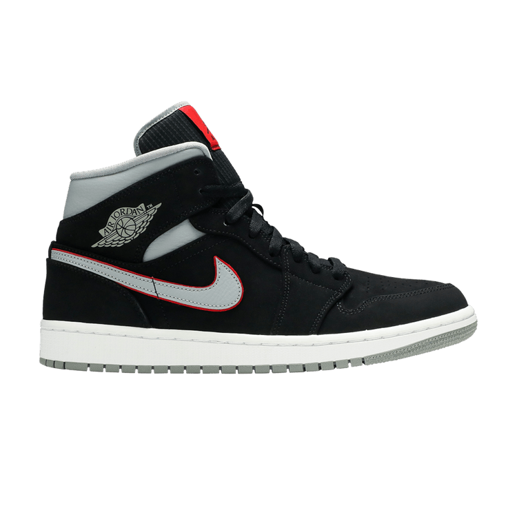 Air Jordan 1 Mid Black Particle Grey Gym Red