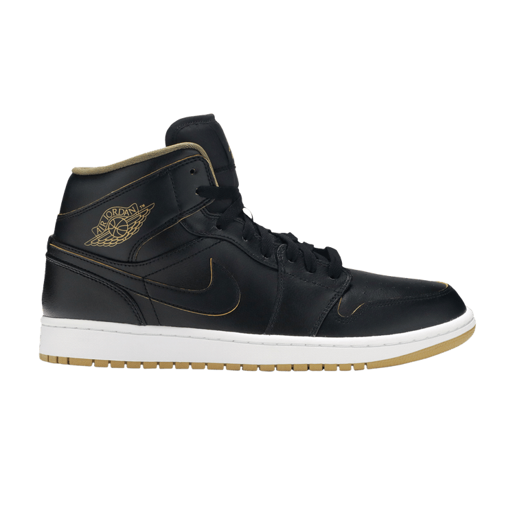 Air Jordan 1 Retro Mid Black Metallic Gold